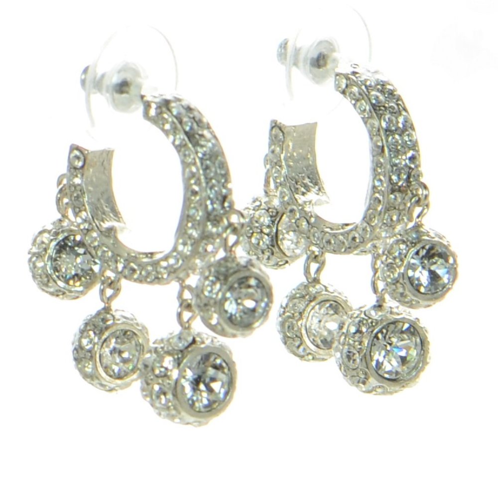 Oscar de la Renta Caroline Crystal Hoop Earrings